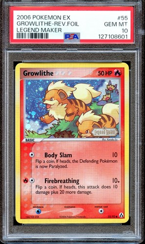 Psa growlithe 92 reverse - 10, 55/92