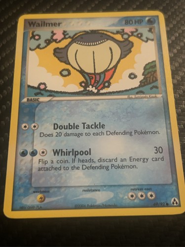 Carta pokemon wailmer ex - carta, 69/92