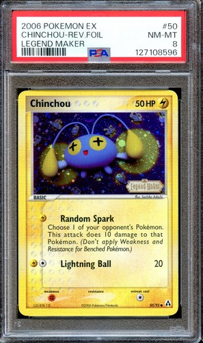 Psa chinchou 92 reverse - psa, 8